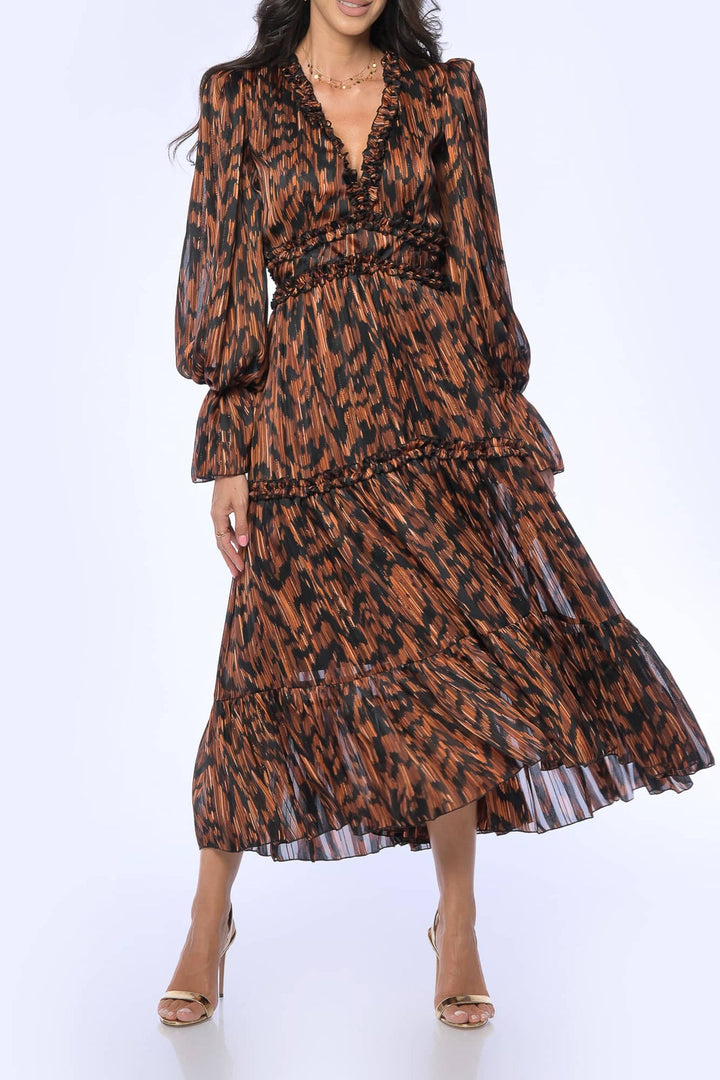 YVN PUMPKIN SPICE MIDI DRESS - Fashion Roots