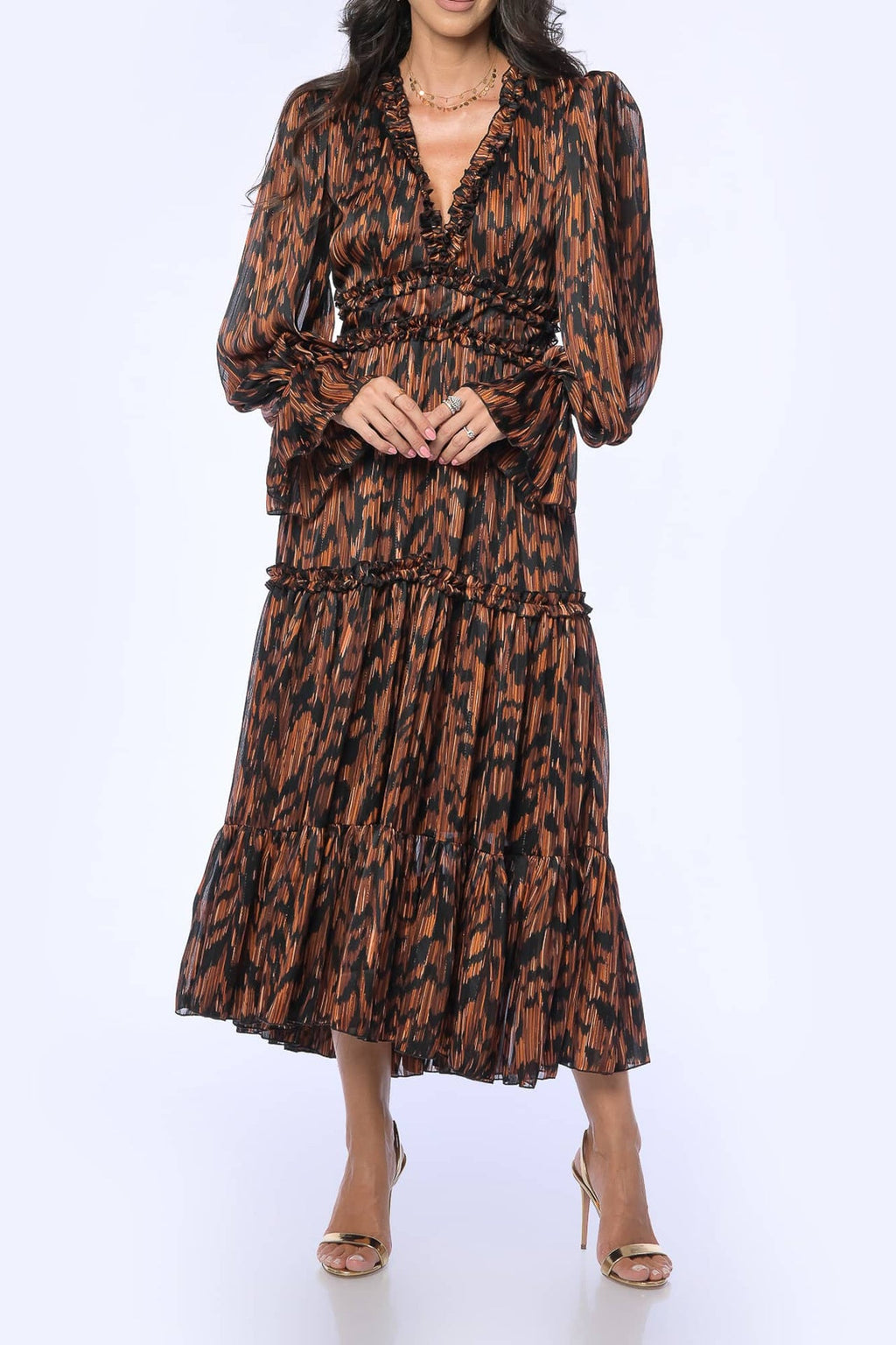 YVN PUMPKIN SPICE MIDI DRESS