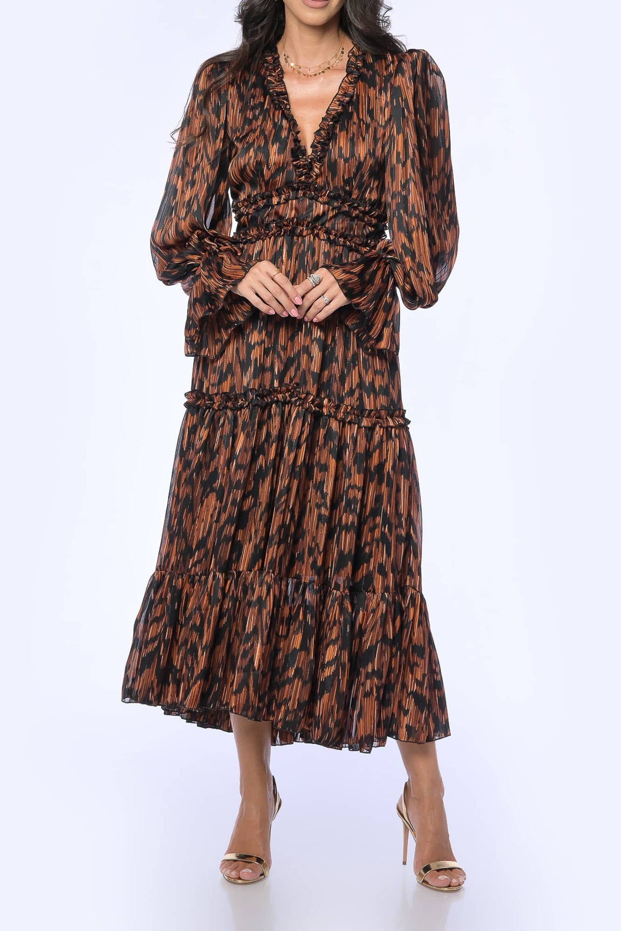 YVN PUMPKIN SPICE MIDI DRESS