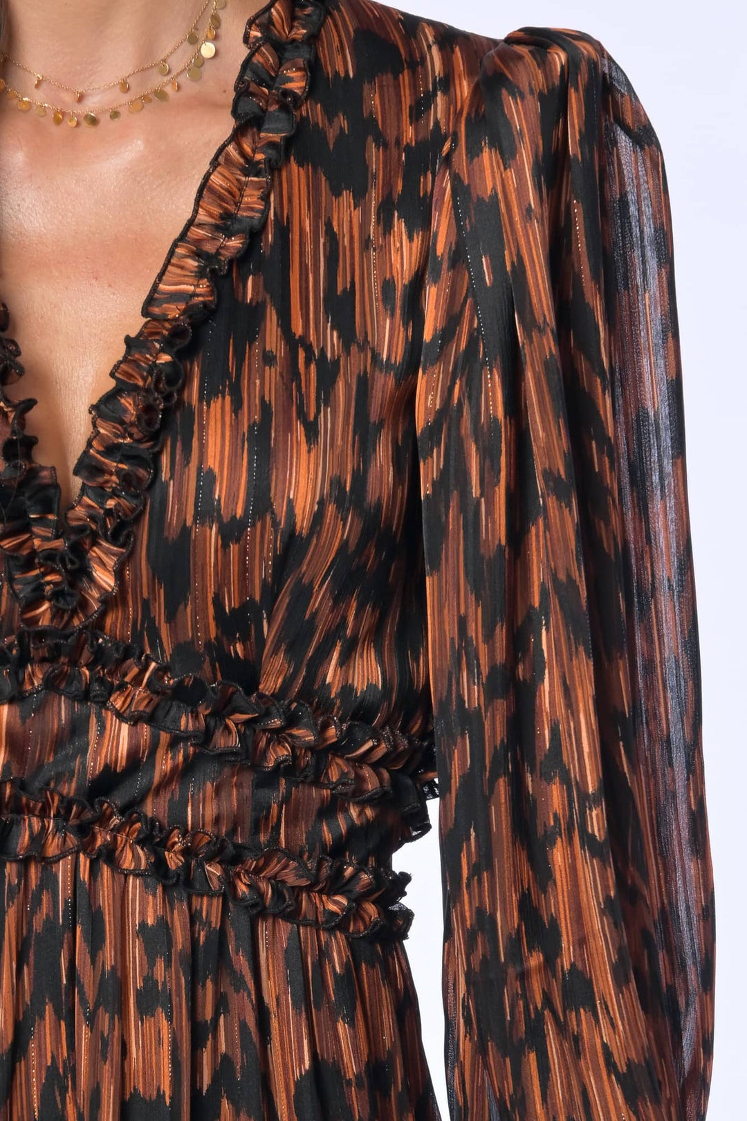 YVN PUMPKIN SPICE MIDI DRESS - Fashion Roots