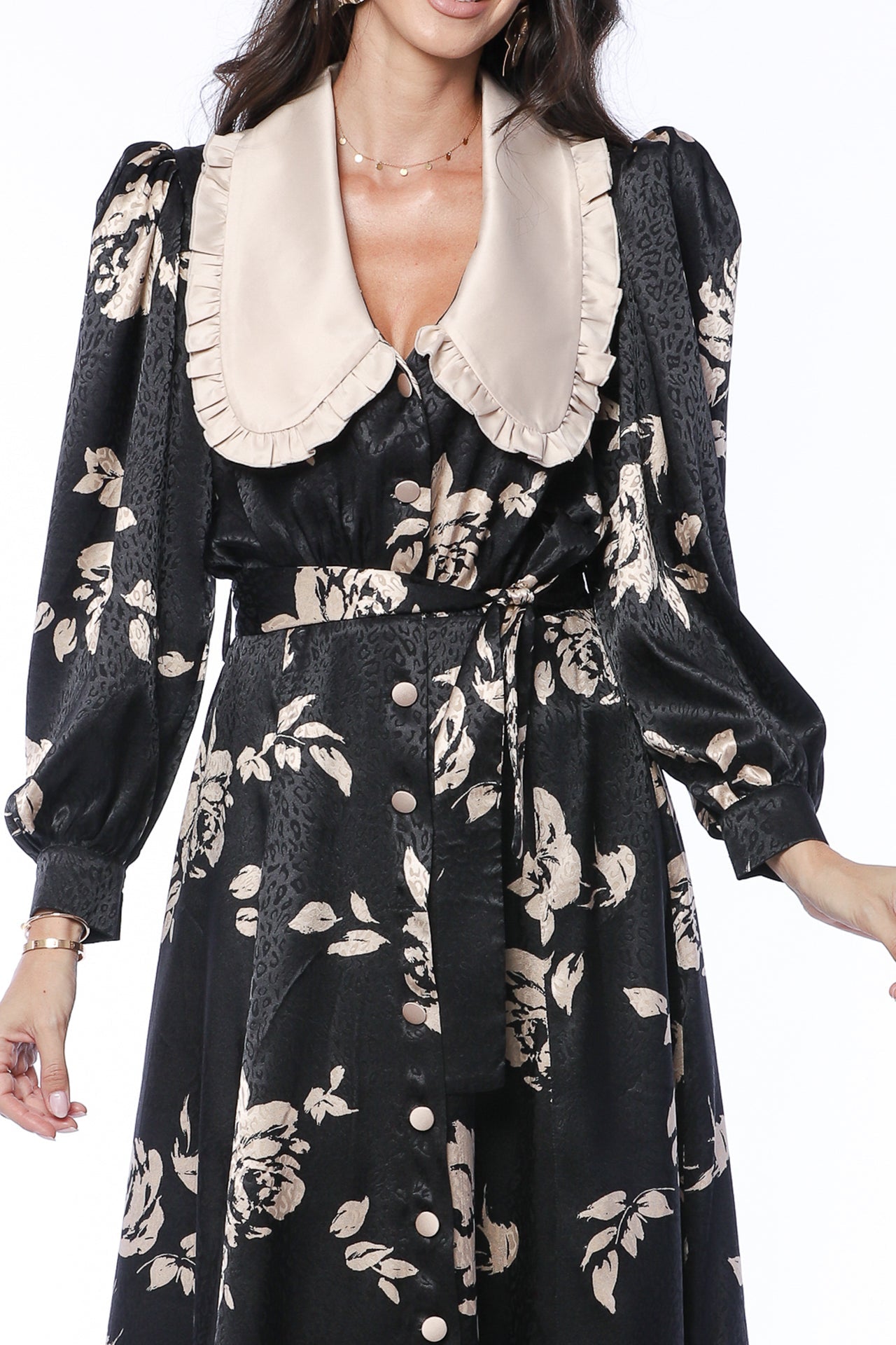 YVN FALL MOSS MIDI DRESS