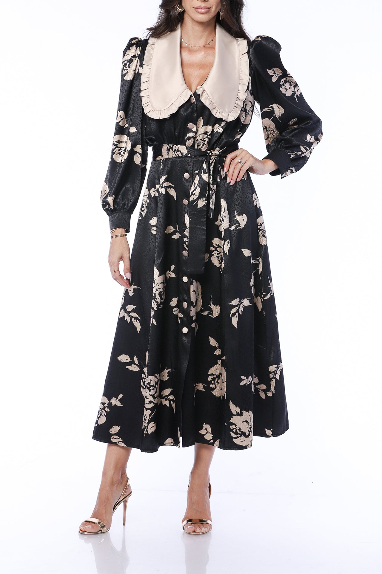 YVN FALL MOSS MIDI DRESS