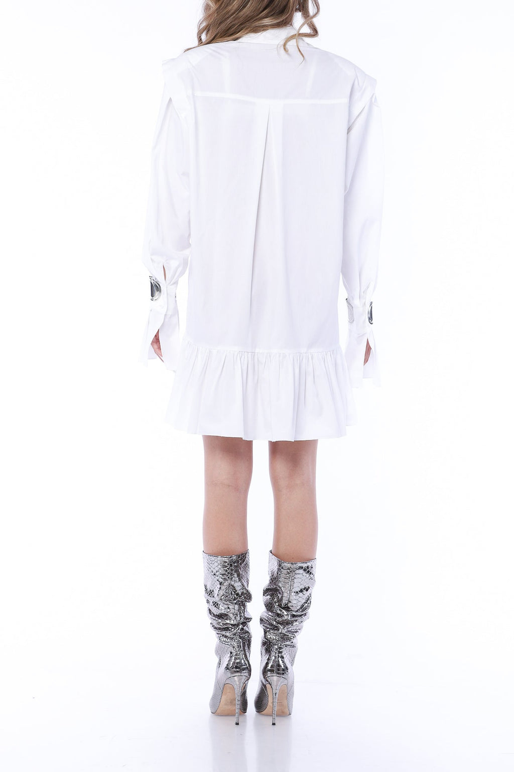 YVN MINI ROBE-CHEMISE À MANCHES BOUFFANTES