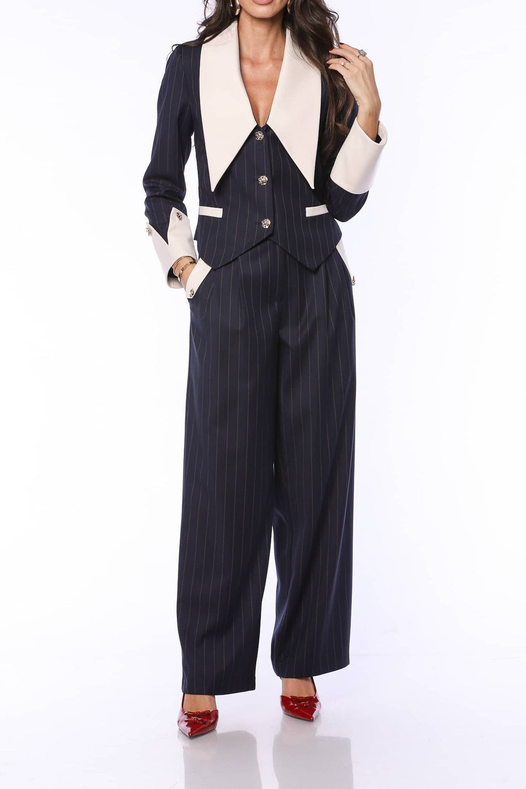 YVN TWILIHT GROWN BLAZER WITH POINTED COLLAR