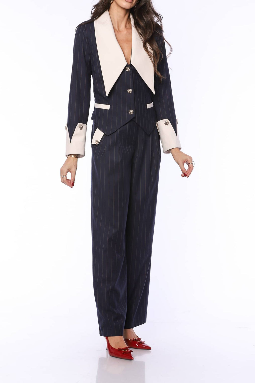 YVN TWILIHT GROWN BLAZER WITH POINTED COLLAR