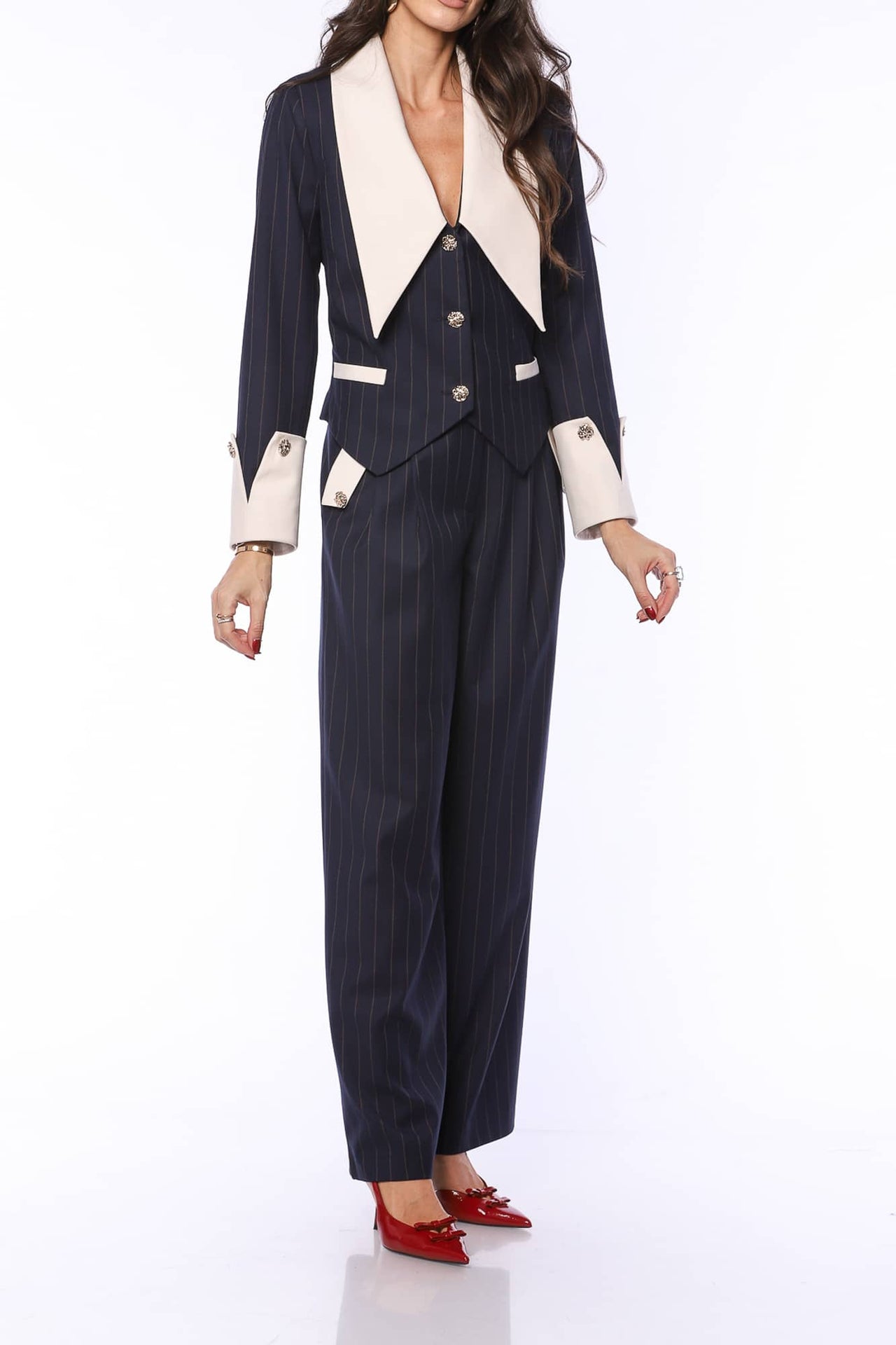 YVN TWILIHT GROWN BLAZER WITH POINTED COLLAR