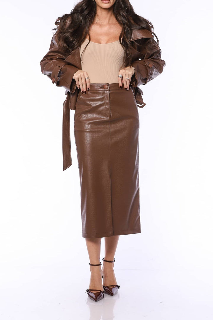 YVN TABACCO MIDI SKIRT - Fashion Roots