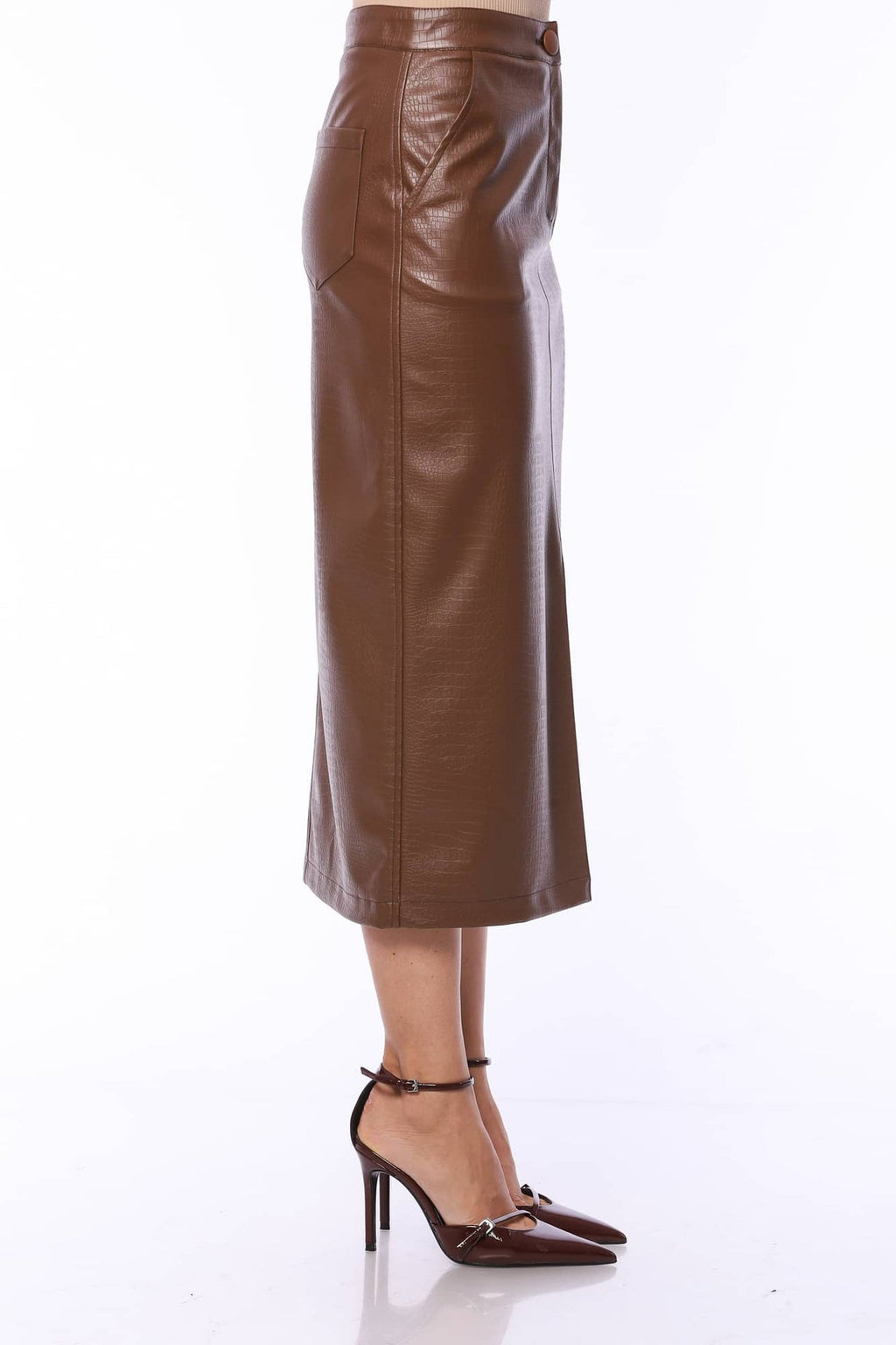 JUPE MIDI YVN TABACCO