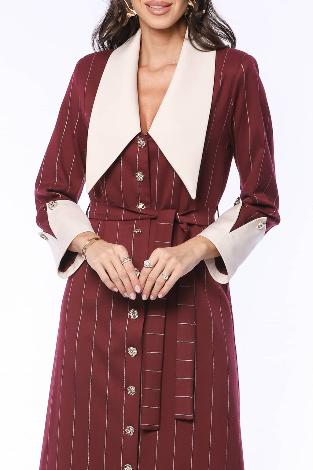 Robe mi-longue à col pointu YVN Vintage Charm