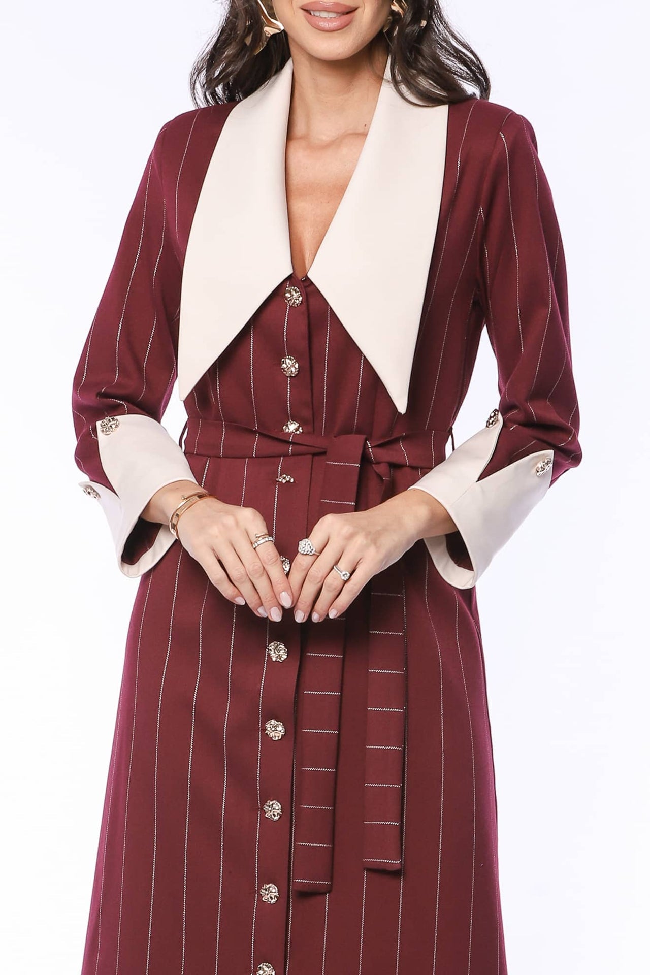 Robe mi-longue à col pointu YVN Vintage Charm