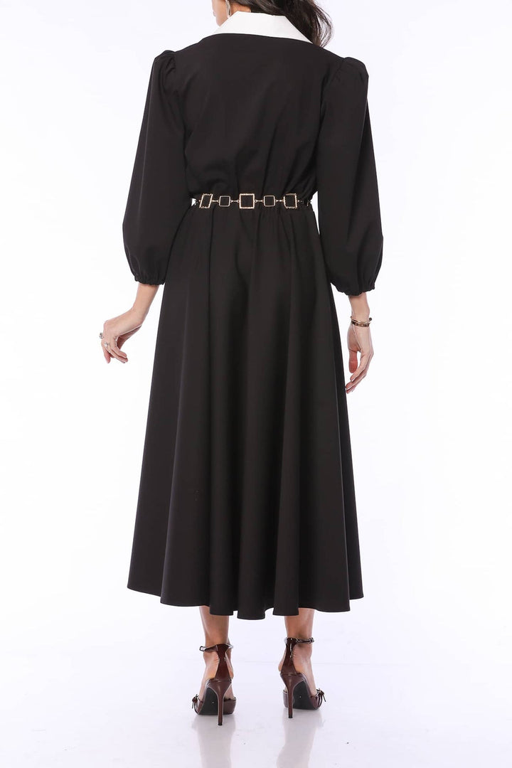 YVN Collared Retro Romance Midi Dress - Fashion Roots