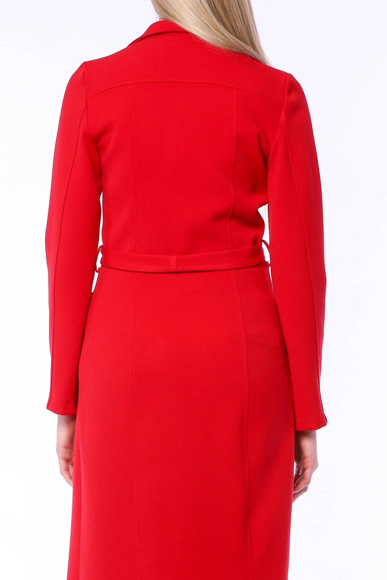 YVN RED GLAMOUR TRENCH COAT DRESS