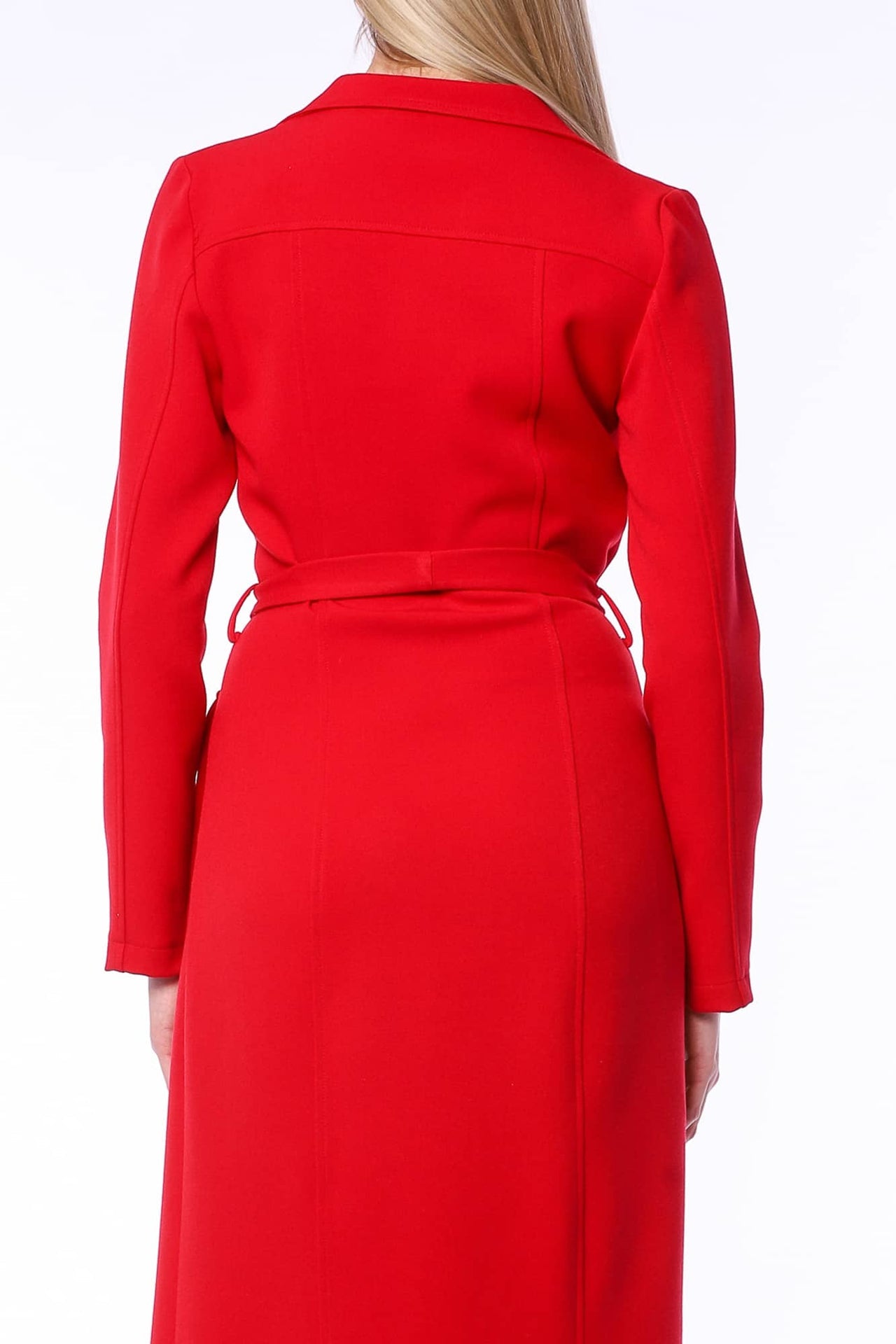 YVN RED GLAMOUR TRENCH COAT DRESS