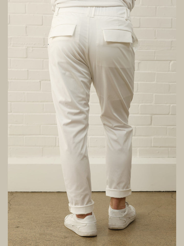 GENE - Alabaster Jude Cotton Trousers - Fashion Roots