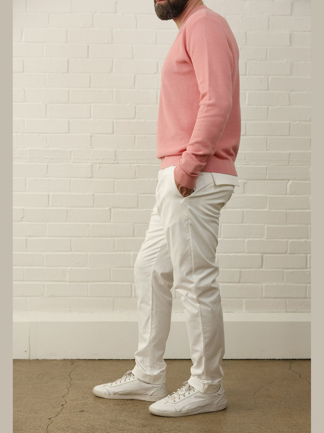 GENE - Alabaster Jude Cotton Trousers - Fashion Roots