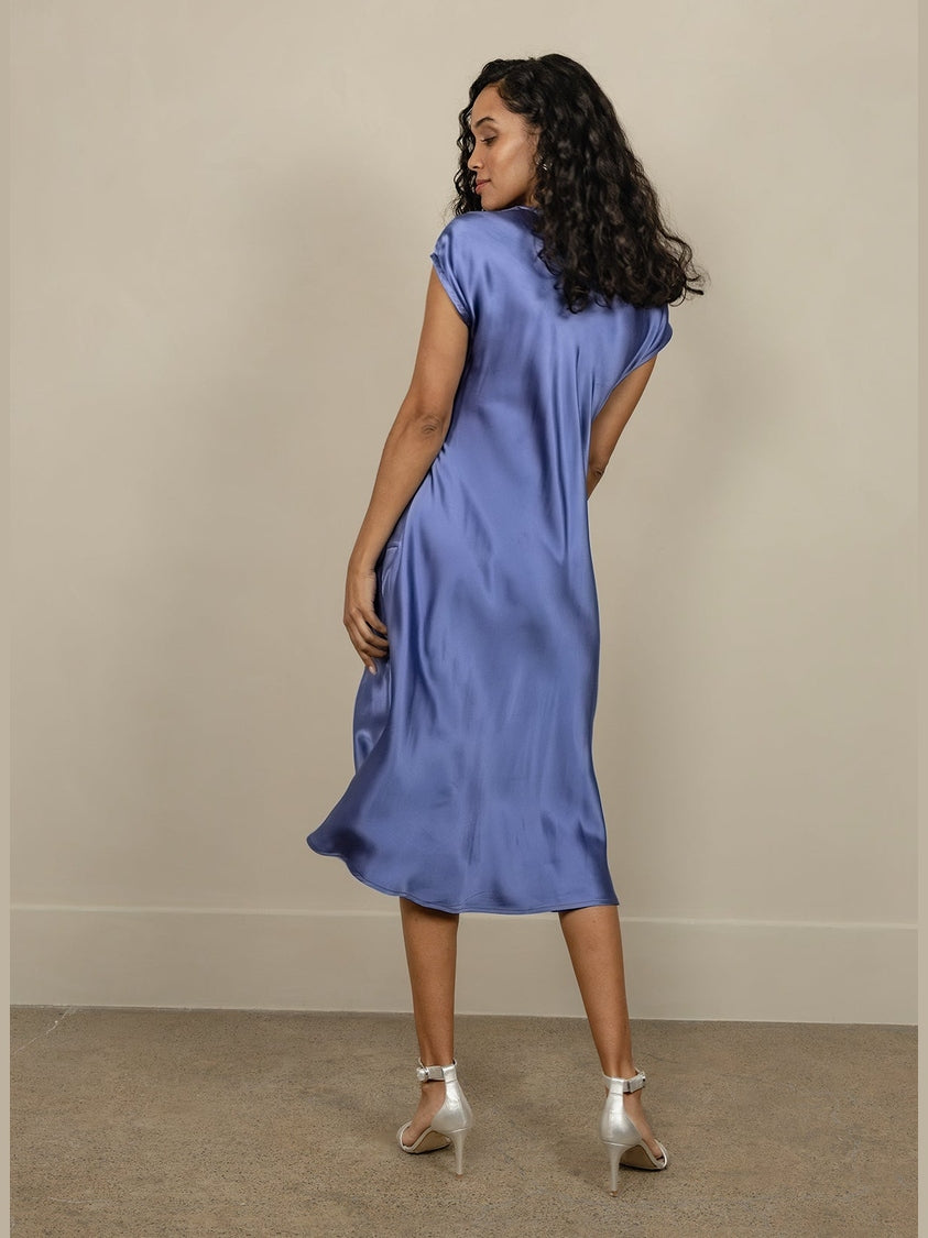 LORA GENE - CHLOE BIAS-CUT SILK DRESS - Fashion Roots