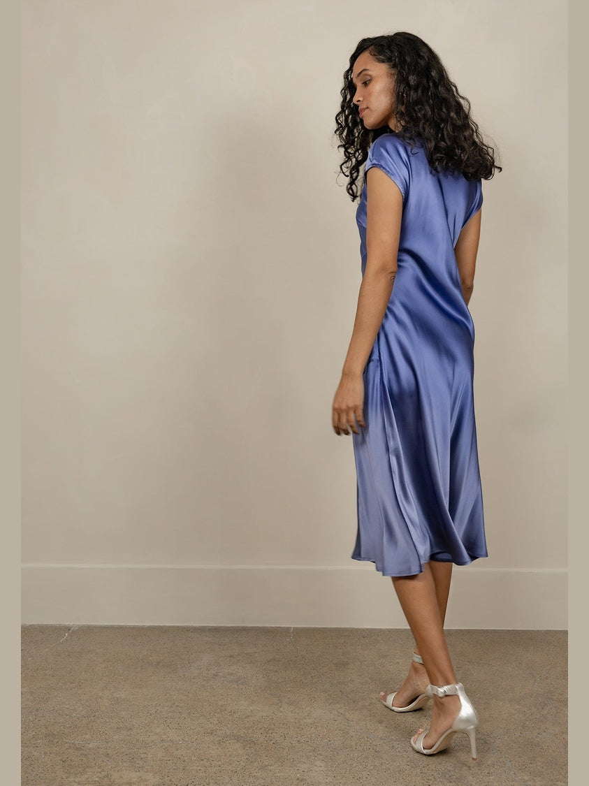 ROBE EN SOIE COUPE EN BIAIS CHLOE 