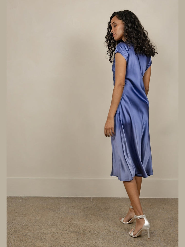 LORA GENE - CHLOE BIAS-CUT SILK DRESS - Fashion Roots