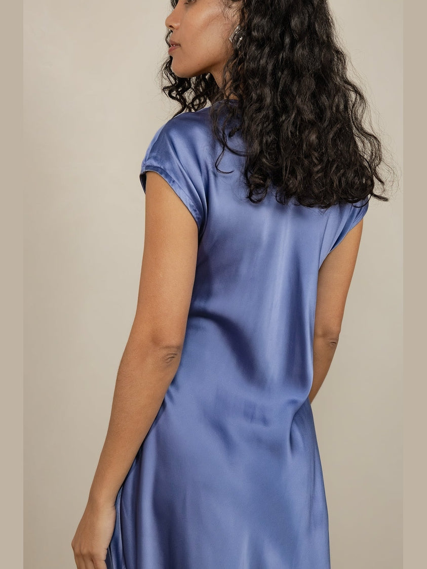 LORA GENE - CHLOE BIAS-CUT SILK DRESS - Fashion Roots
