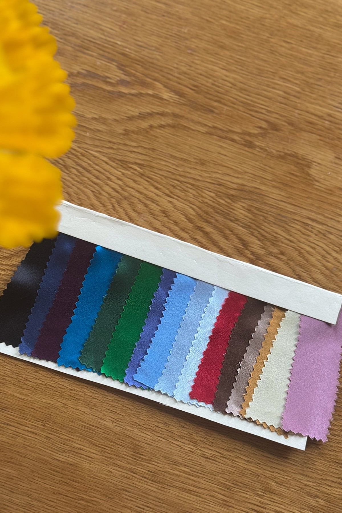 CARTE DE COULEUR EN SOIE 