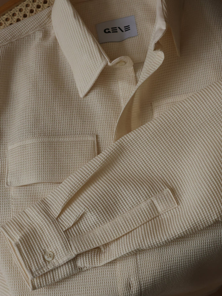 GENE - The Cove Cotton Pique Shirt - Fashion Roots