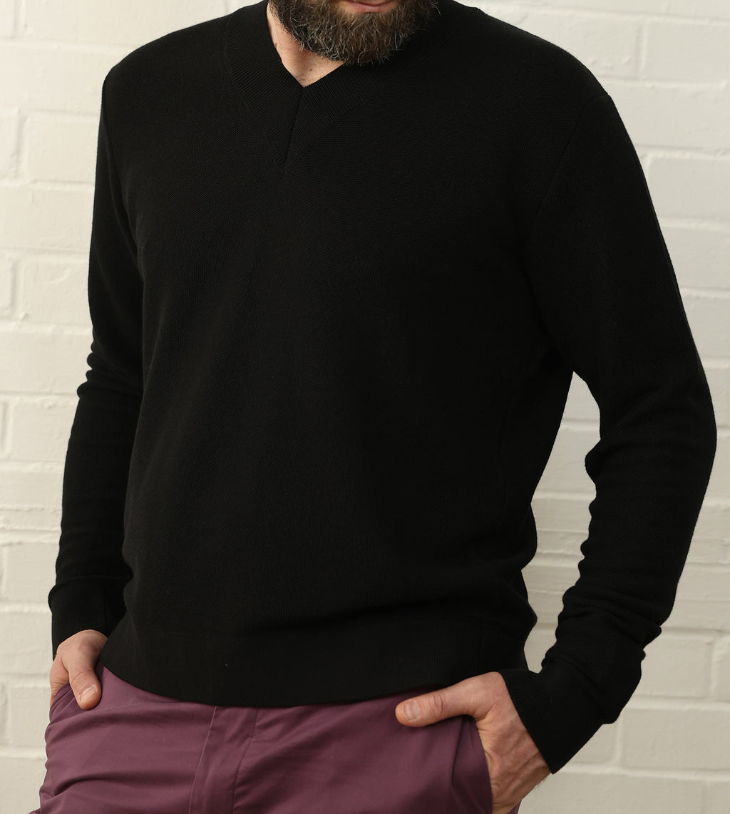 Noir Frame V-Neck Sweater