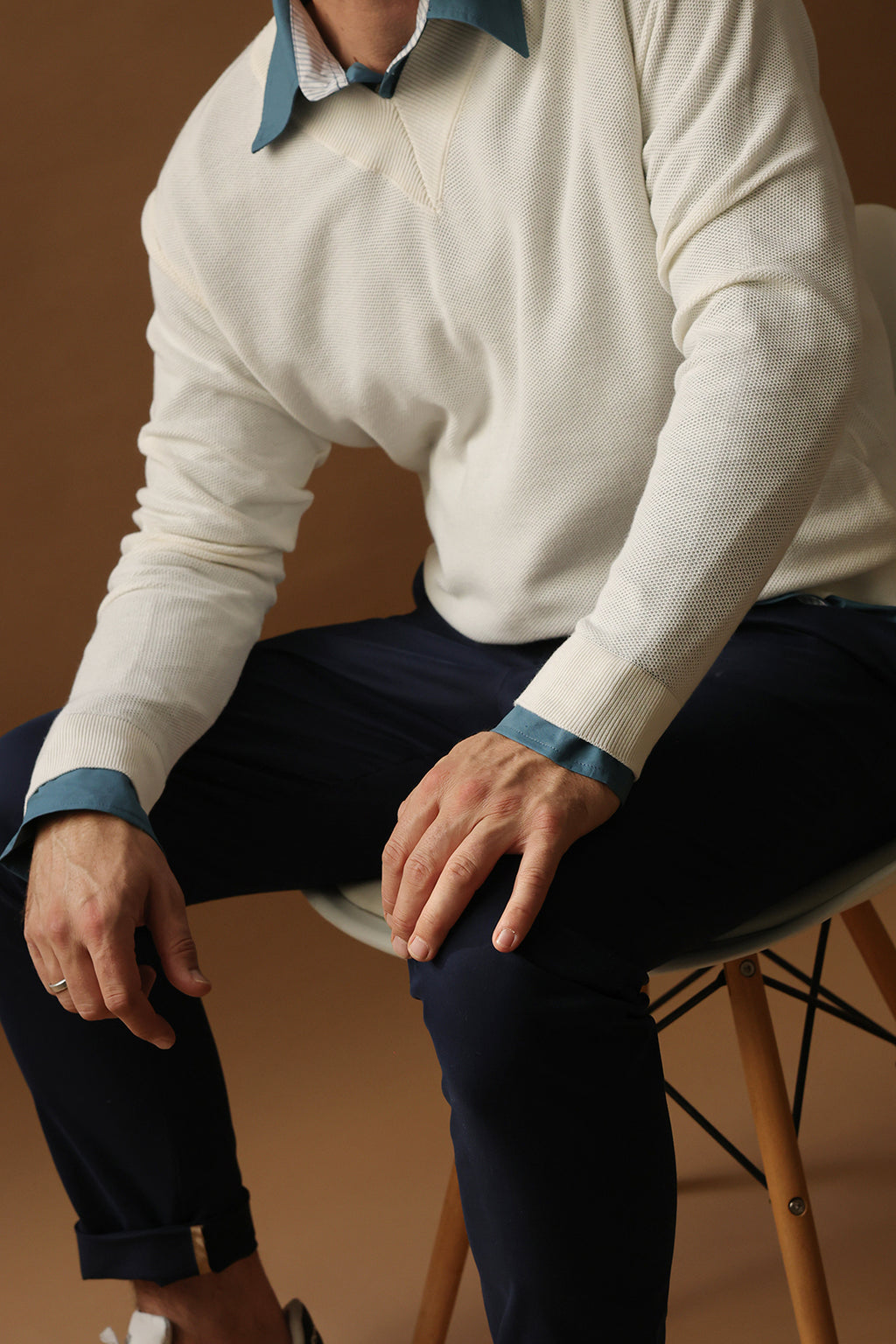The Organic Cotton Line Shirt — Slate Blue