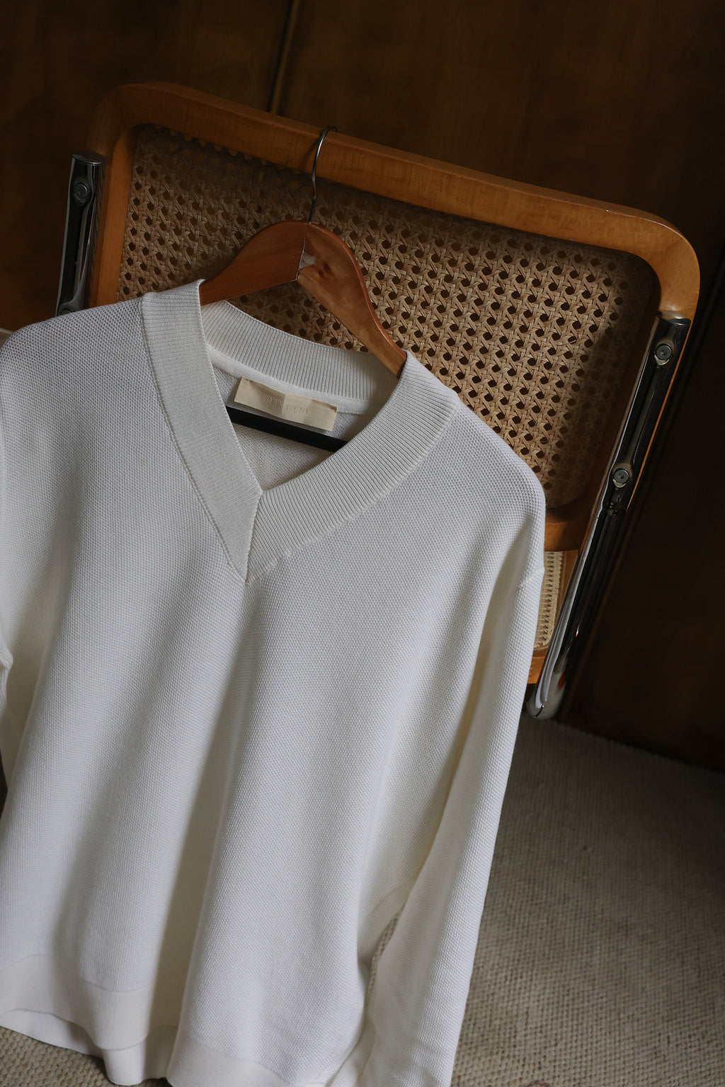 Ivory Frame V-Neck Sweater