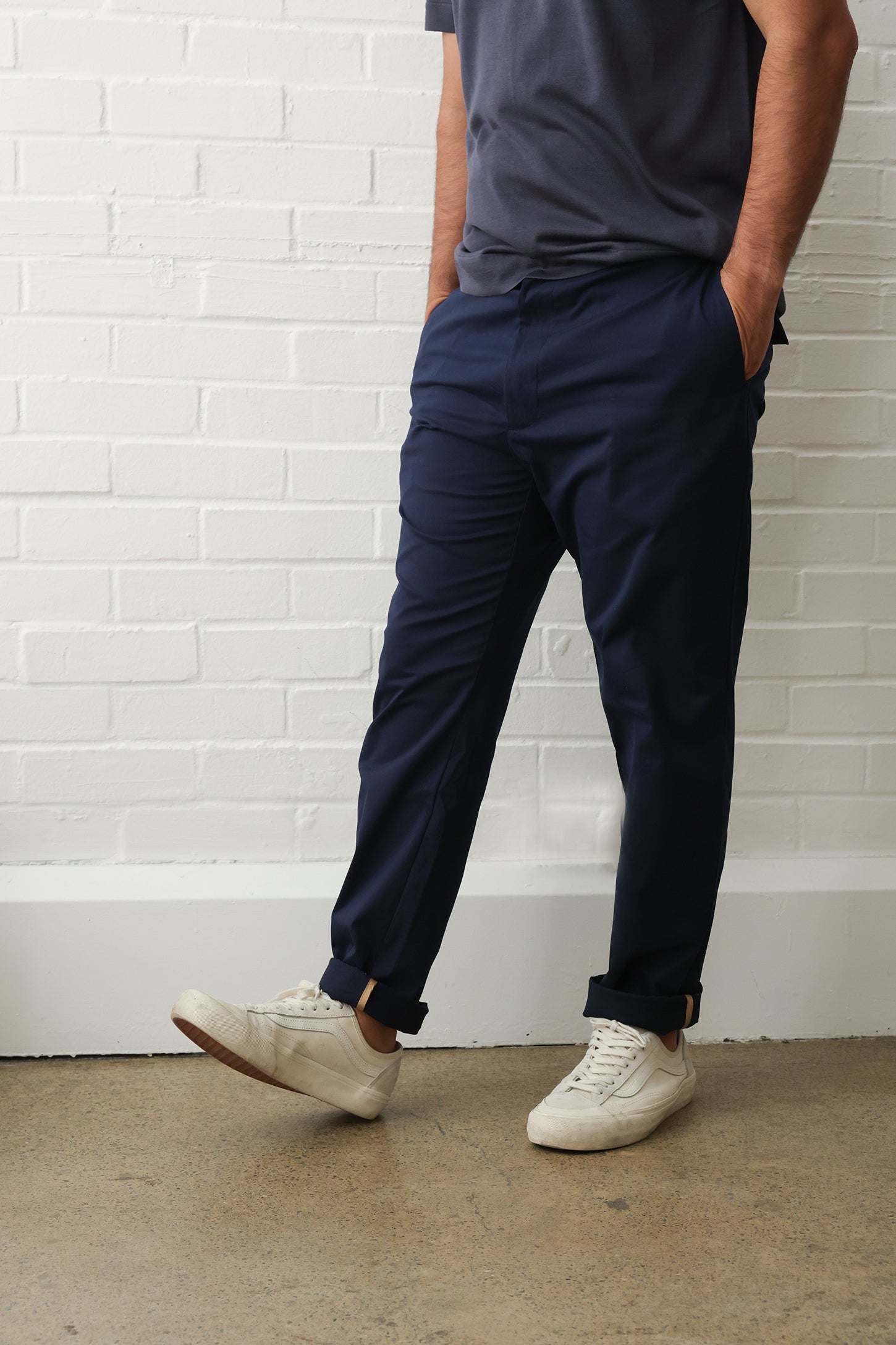 GENE - Midnight Blue Jude Cotton Trousers