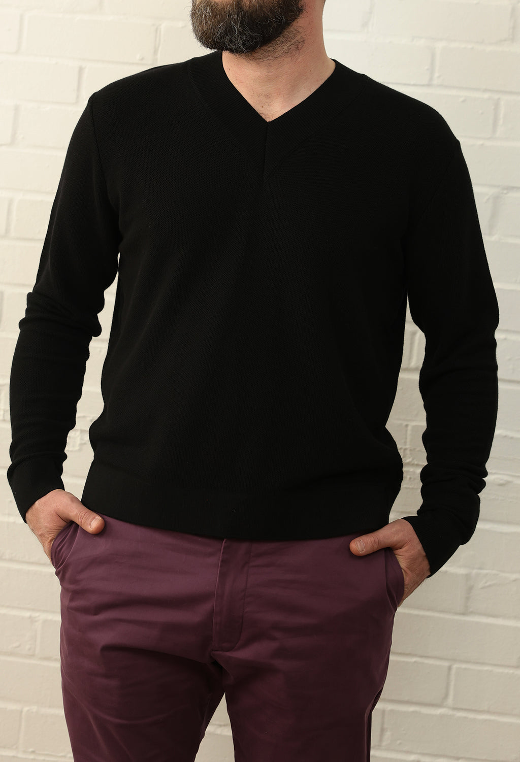 Noir Frame V-Neck Sweater
