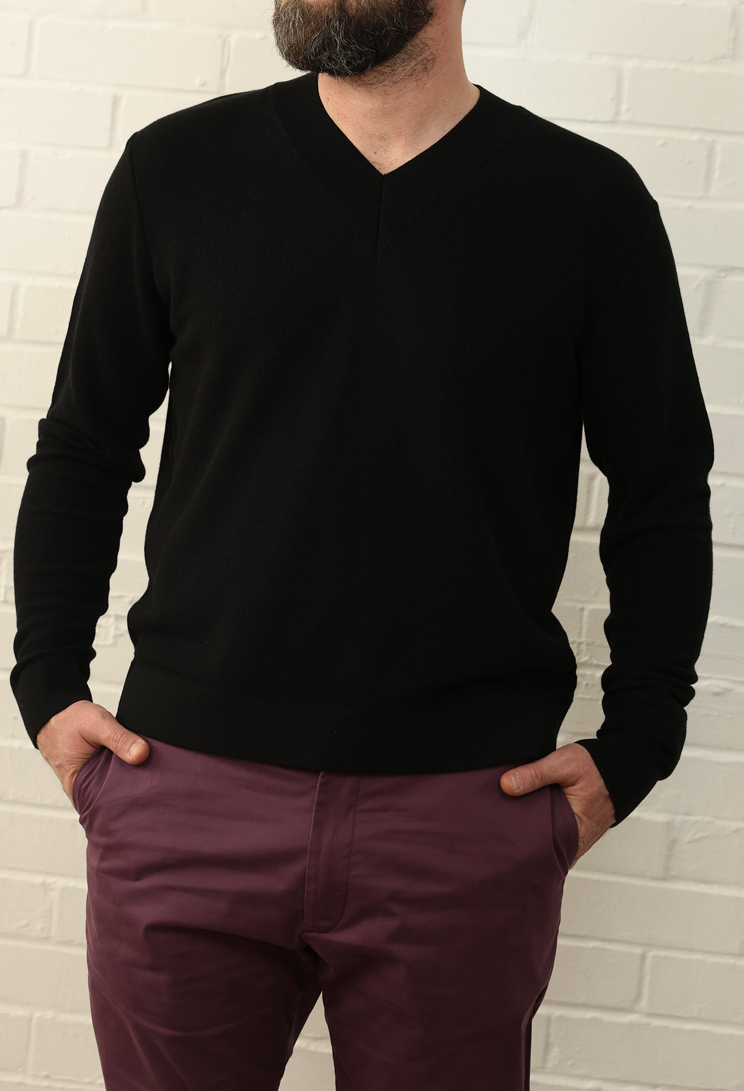 Noir Frame V-Neck Sweater