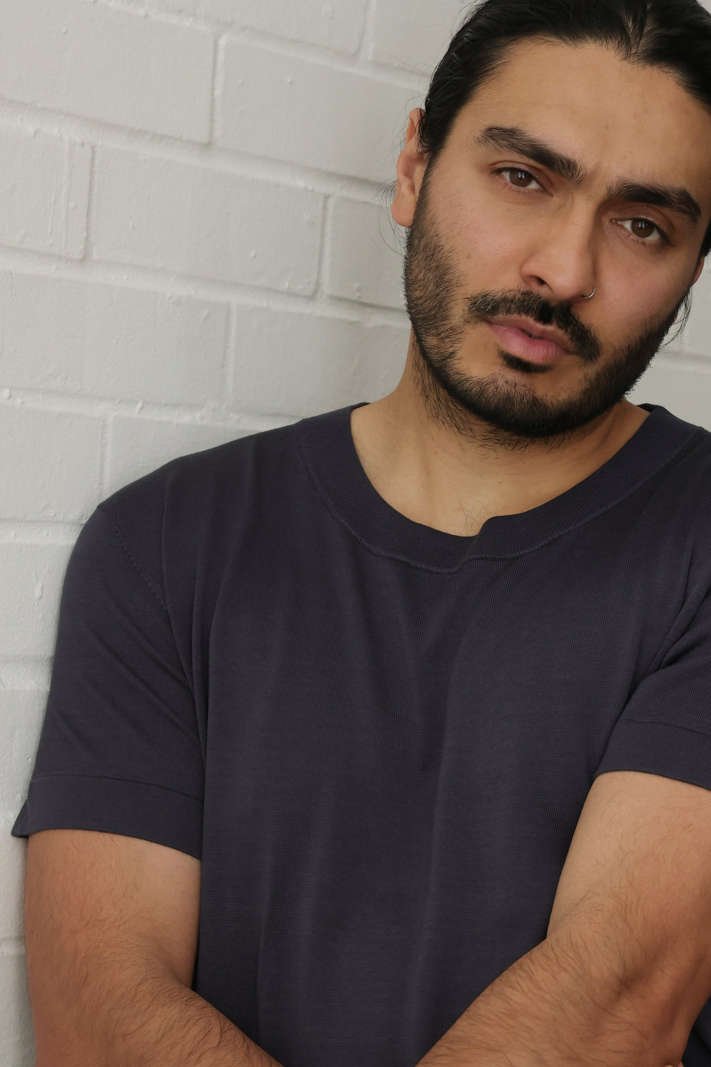 Essential Silk T‑Shirt in Onyx