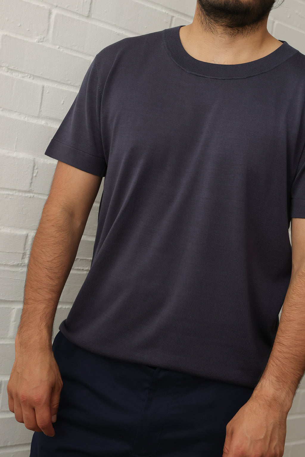 Essential Silk T‑Shirt in Onyx