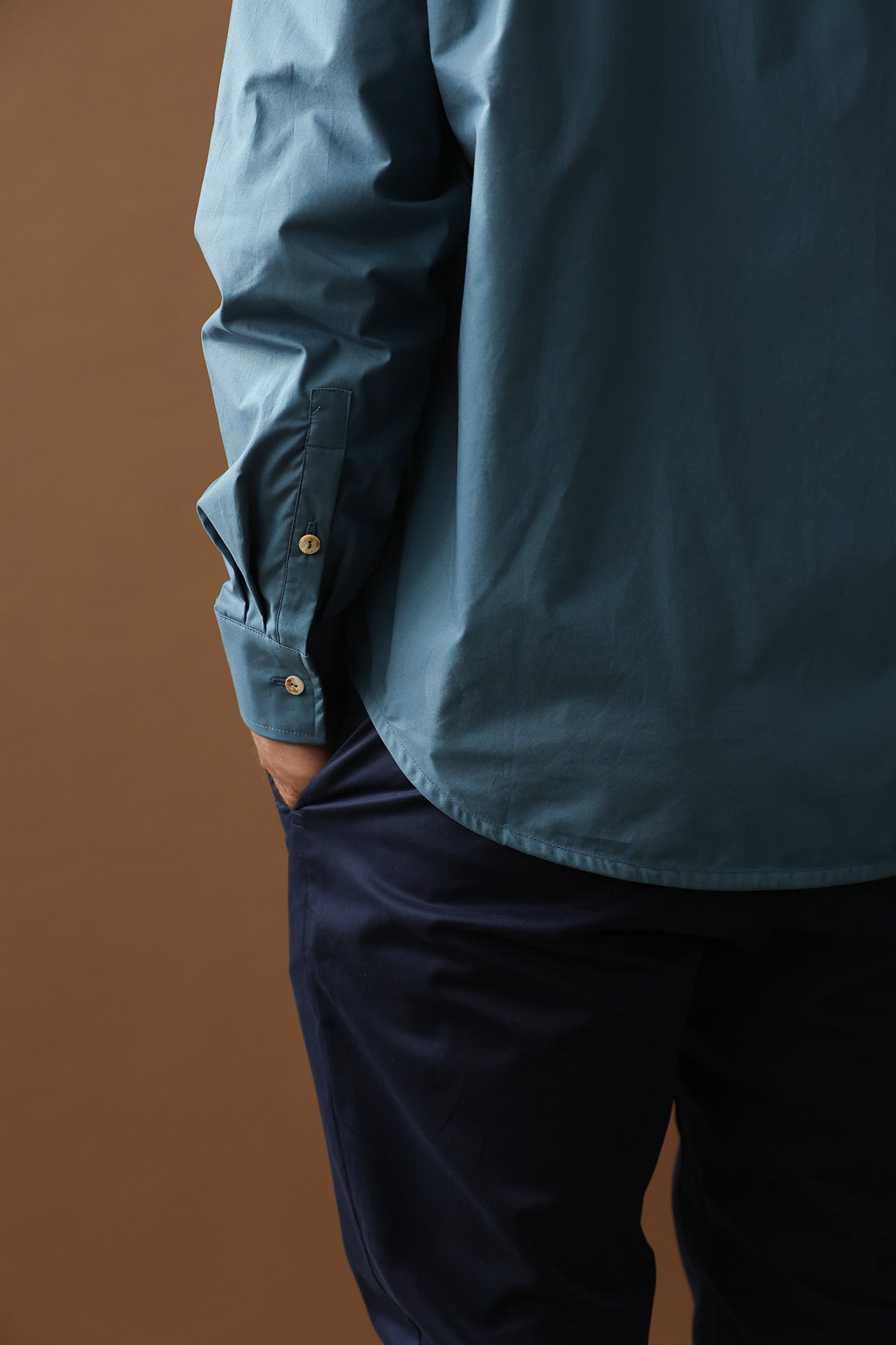 The Organic Cotton Line Shirt — Slate Blue