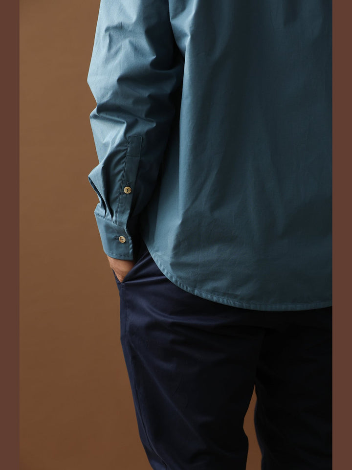 GENE - The Organic Cotton Line Shirt — Slate Blue - Fashion Roots