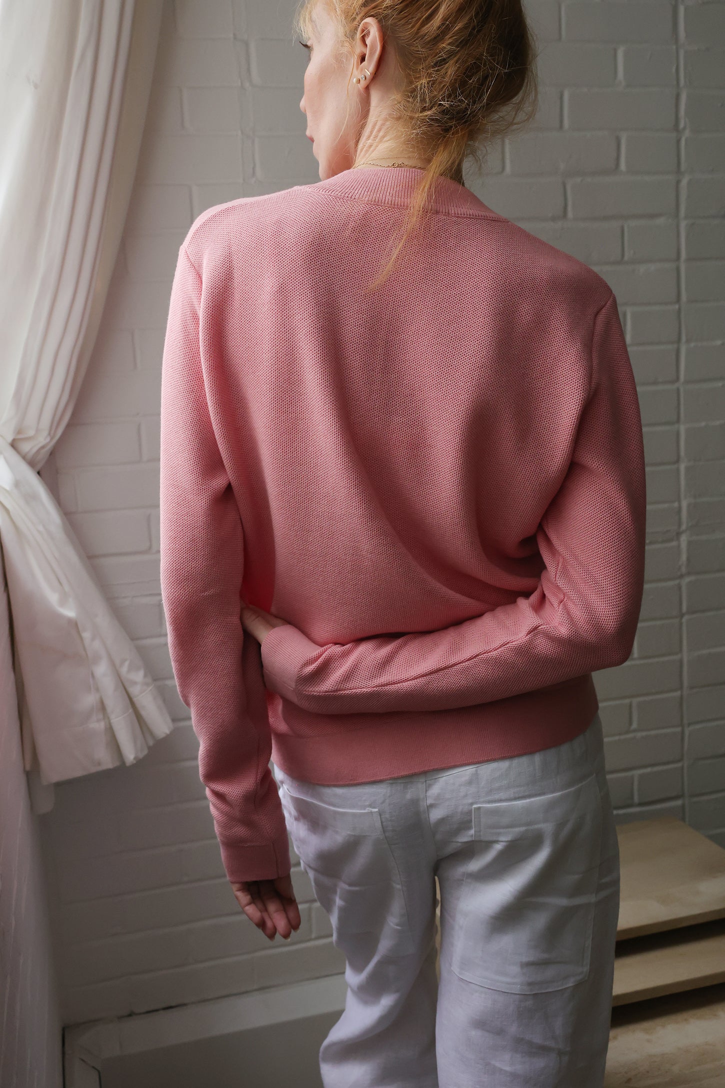 Pink Frame V-Neck Sweater