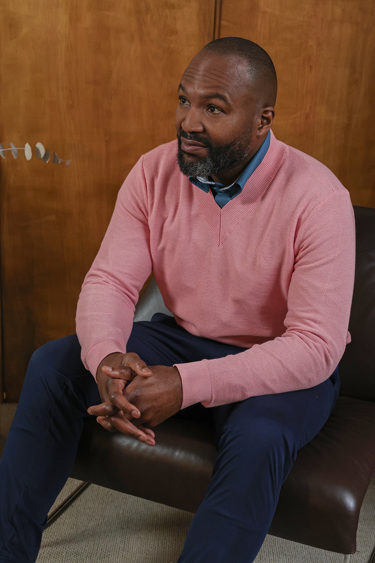 Pink Frame V-Neck Sweater