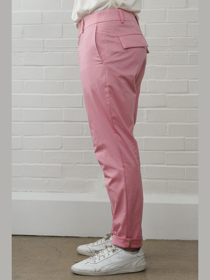 GENE - Pink Jude Cotton Trousers - Fashion Roots